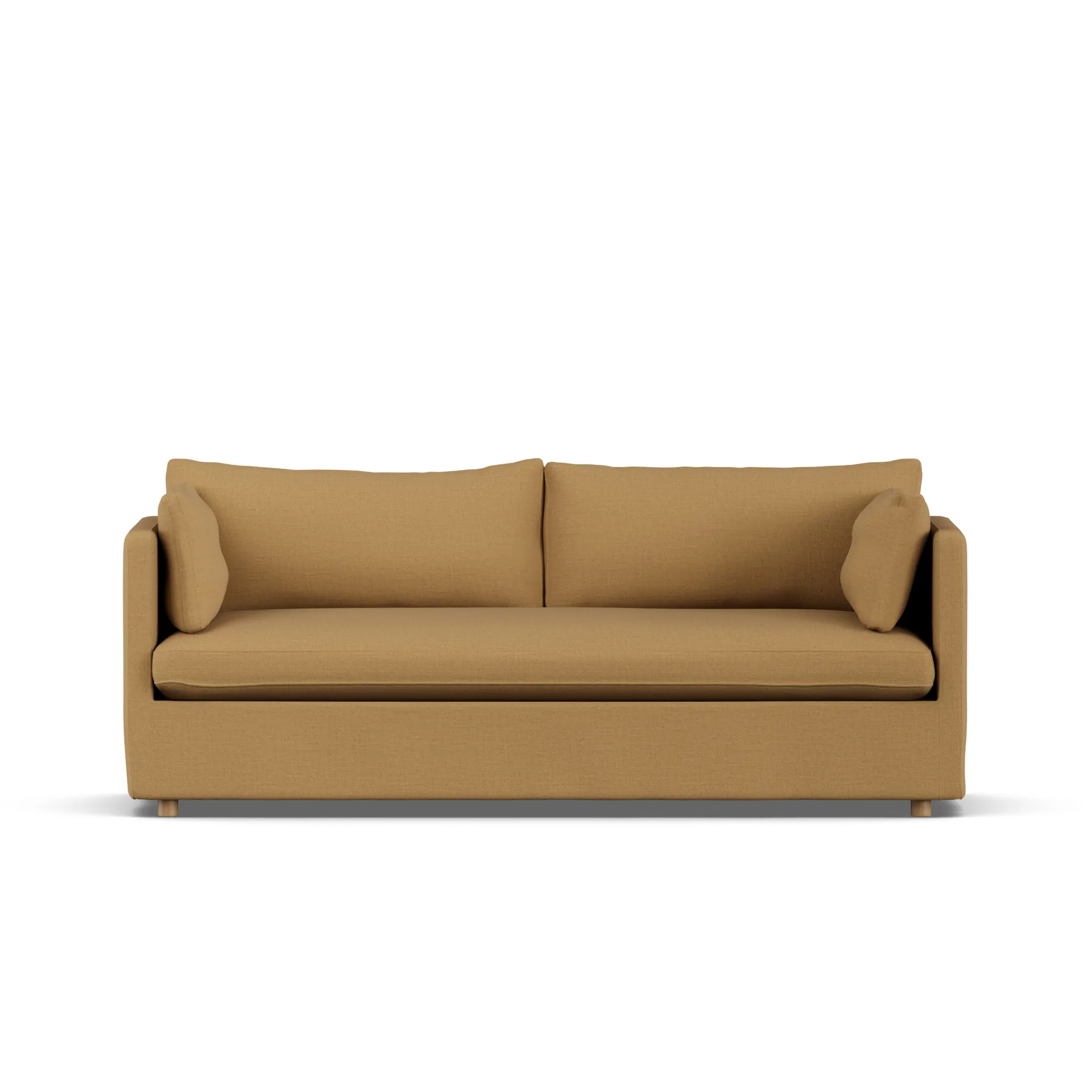 Linnevik sofa, Same Ochre 6676-white-oiled oak, 3-seater, with skirt 1898