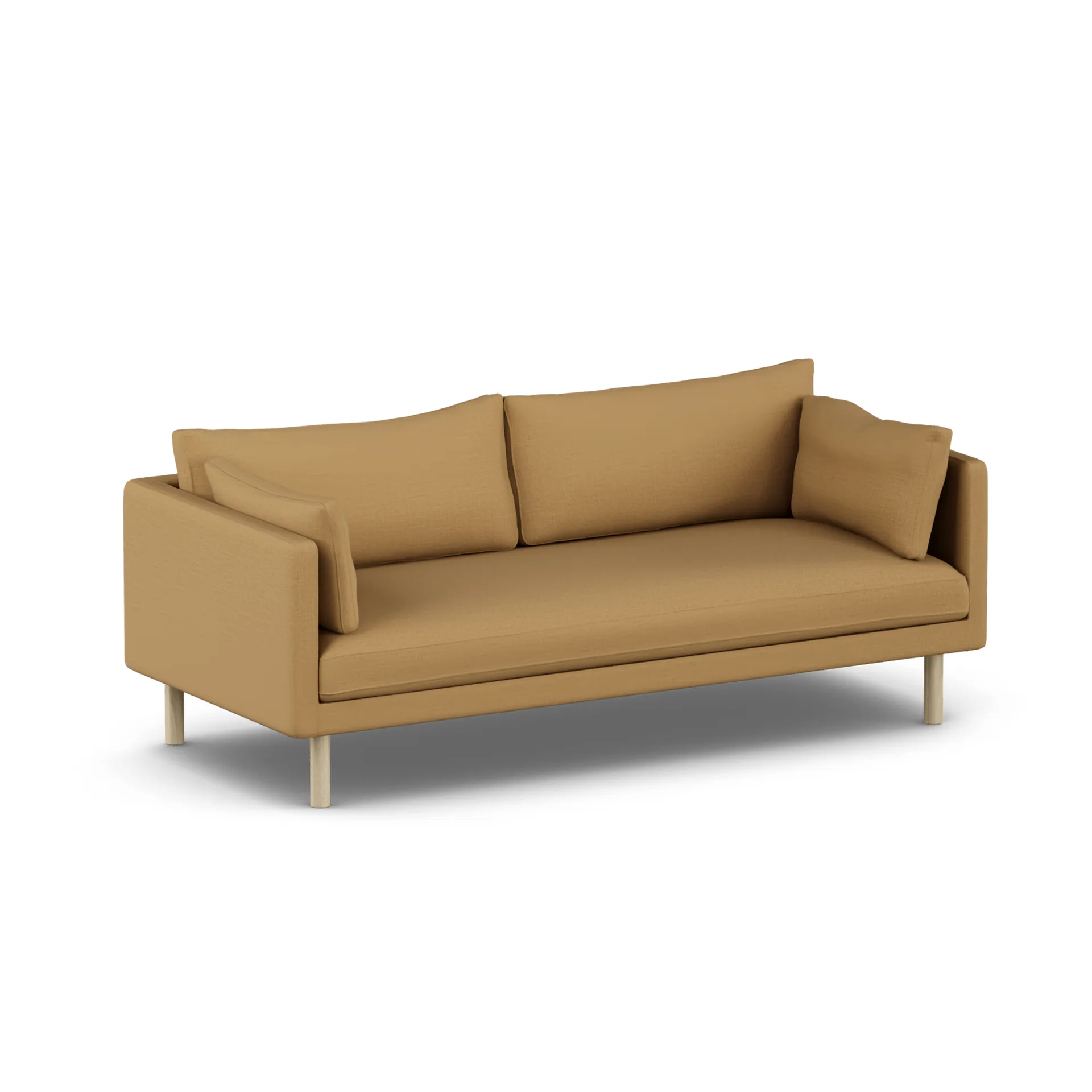 Linnevik sofa, Same Ochre 6676-white-oiled oak, 3-seater, without skirt 1898