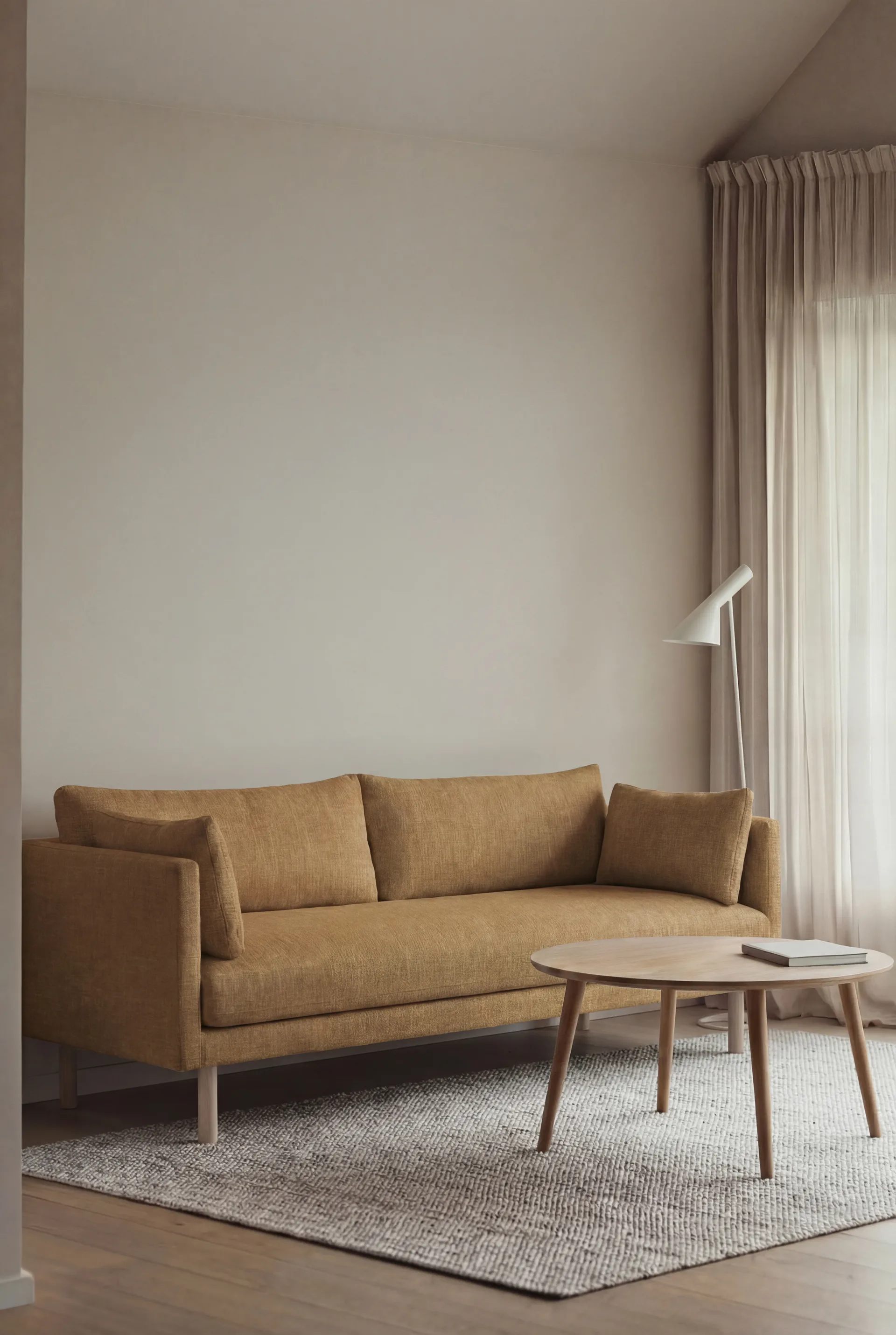 Linnevik sofa, Same Ochre 6676-white-oiled oak, 3-seater 1898