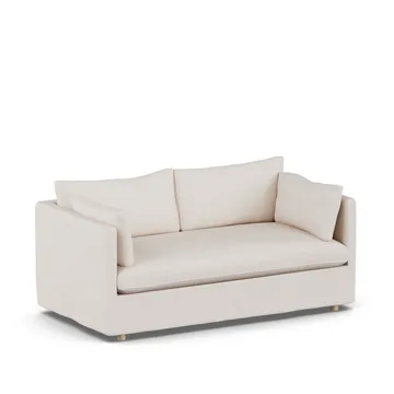 Linnevik sofa - Same Off White 6671-white-oiled oak, 2-seater, with skirt - 1898