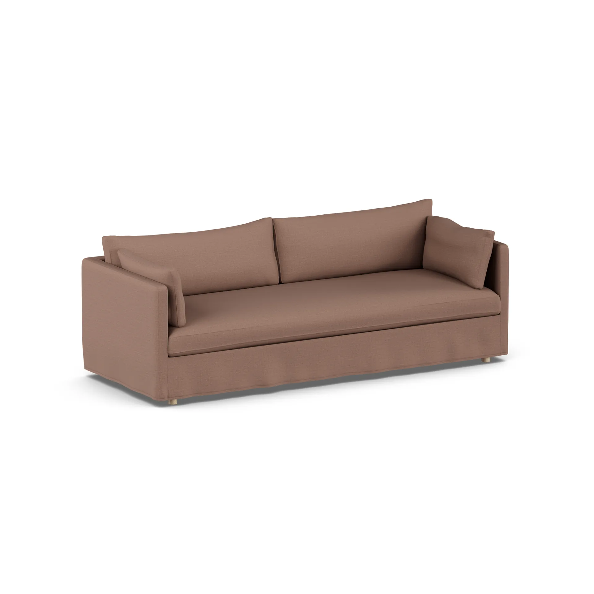 Linnevik sofa, Same Rust 6675-white-oiled oak, 4-seater, with skirt 1898