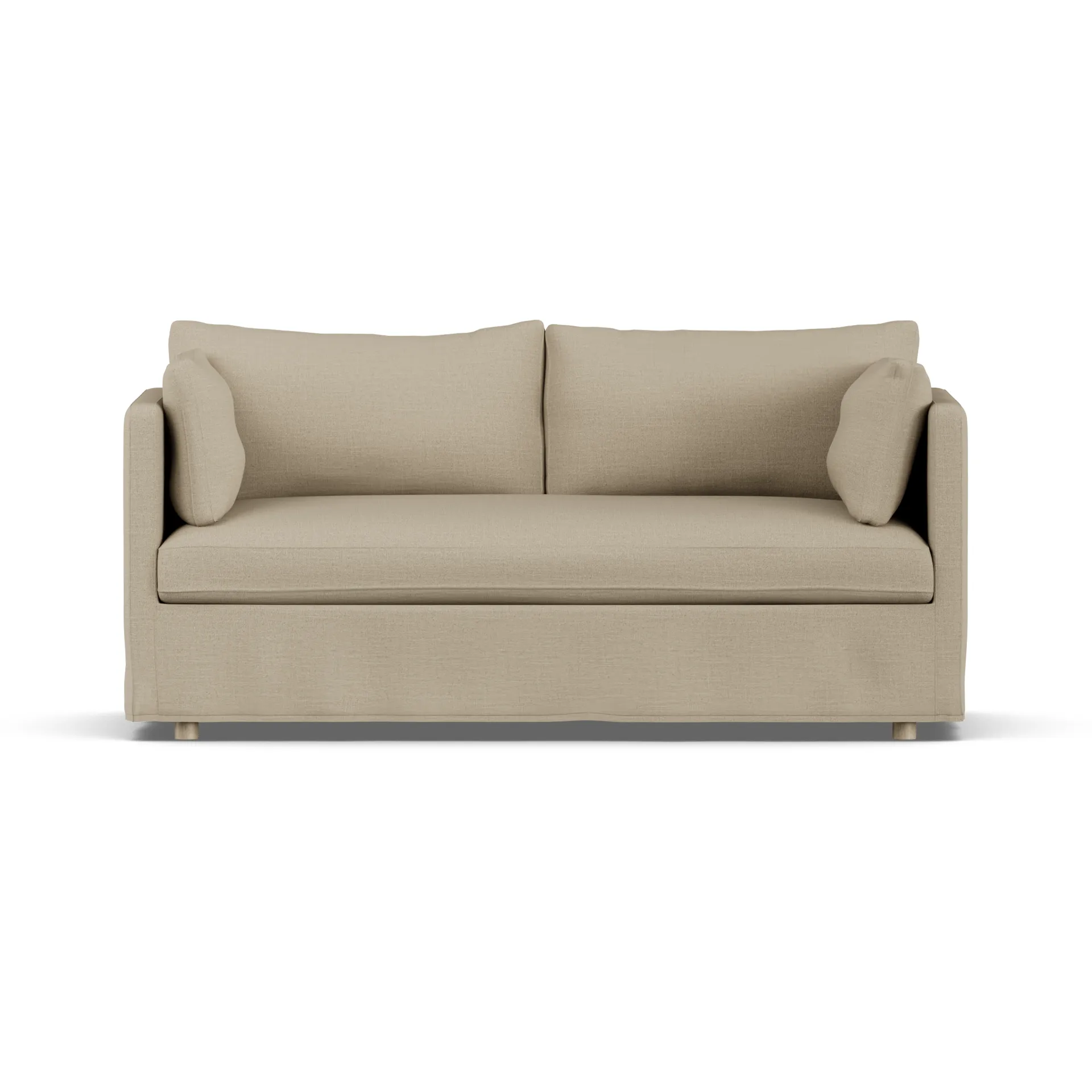 Linnevik sofa, Same Sand 6672-white-oiled oak, 2-seater, with skirt 1898
