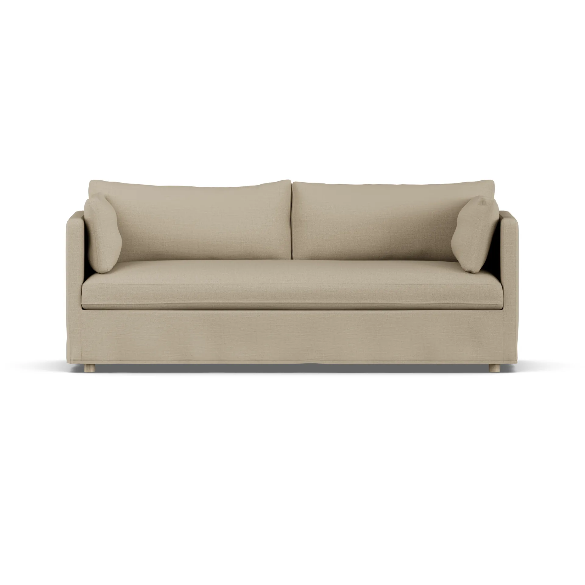Linnevik sofa, Same Sand 6672-white-oiled oak, 3-seater, with skirt 1898