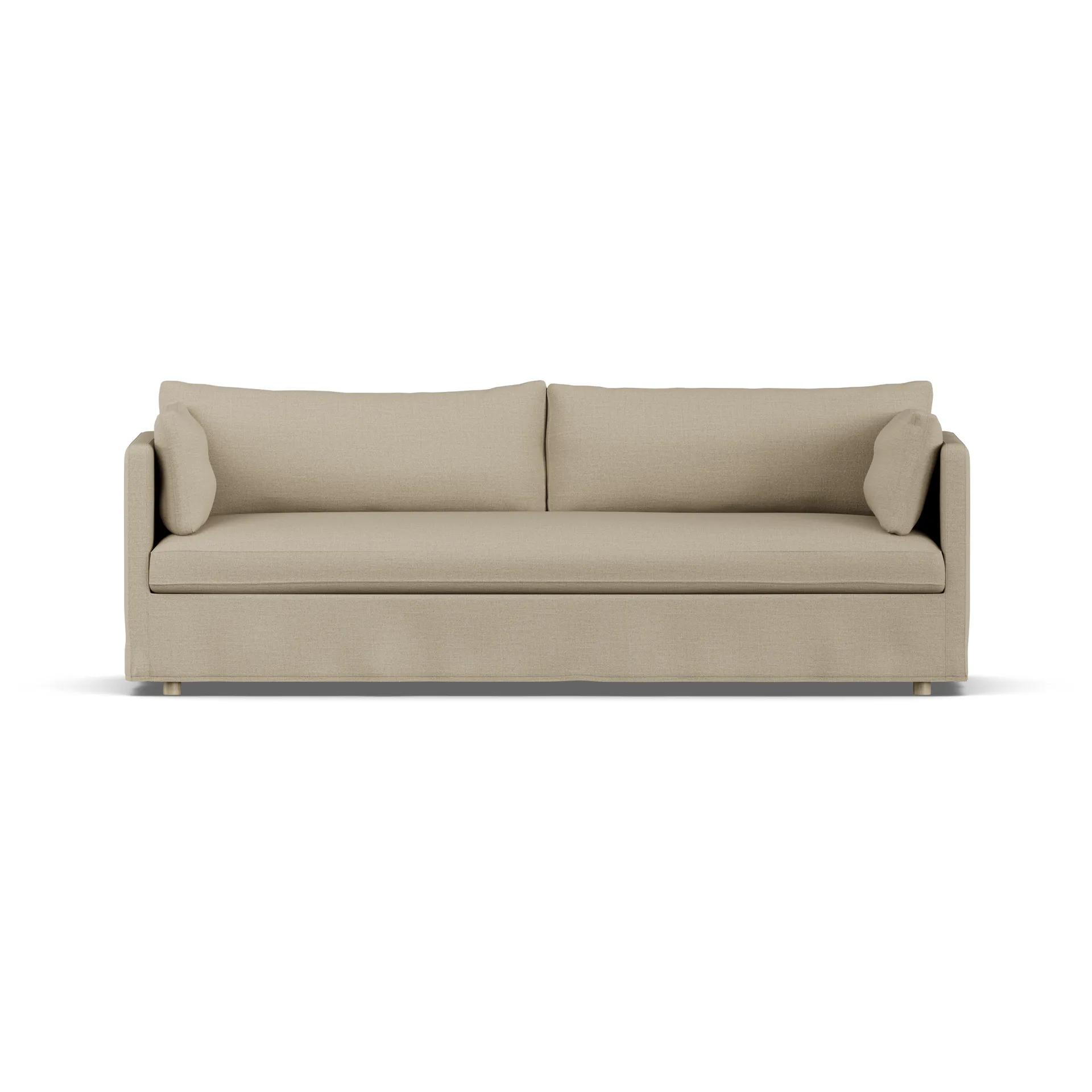 Linnevik sofa, Same Sand 6672-white-oiled oak, 4-seater, with skirt 1898