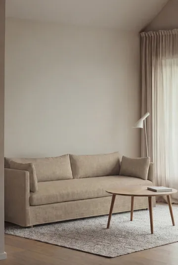Linnevik sofa - Same Sand 6672-white-oiled oak, 4-seater, with skirt - 1898