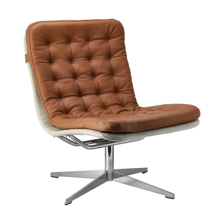 Loholm armchair with swivel function - Cognac leather-Bern Beige 0341 - 1898