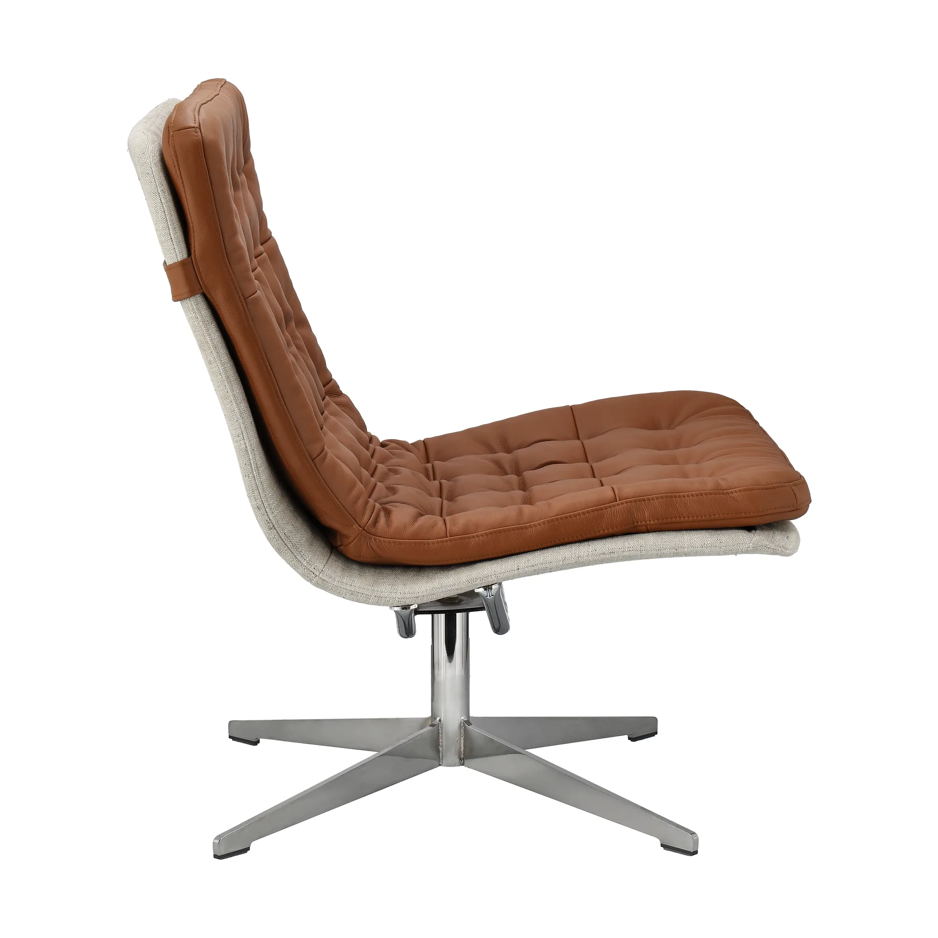 Loholm armchair with swivel function, Cognac leather-Bern Beige 0341 1898