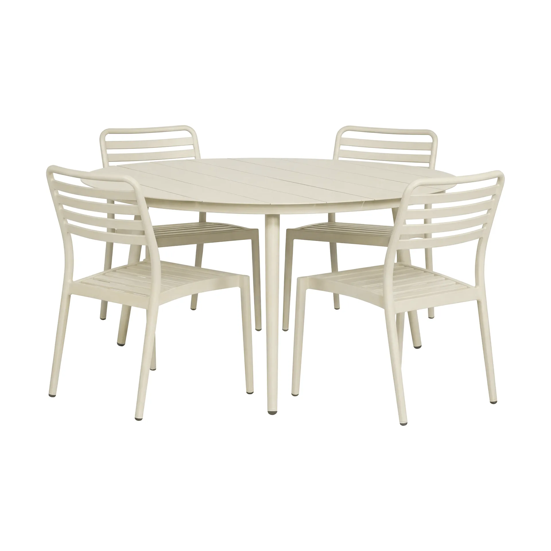 Marsala dining table Ø140 cm + 4 Messina chairs, Off white,  1898