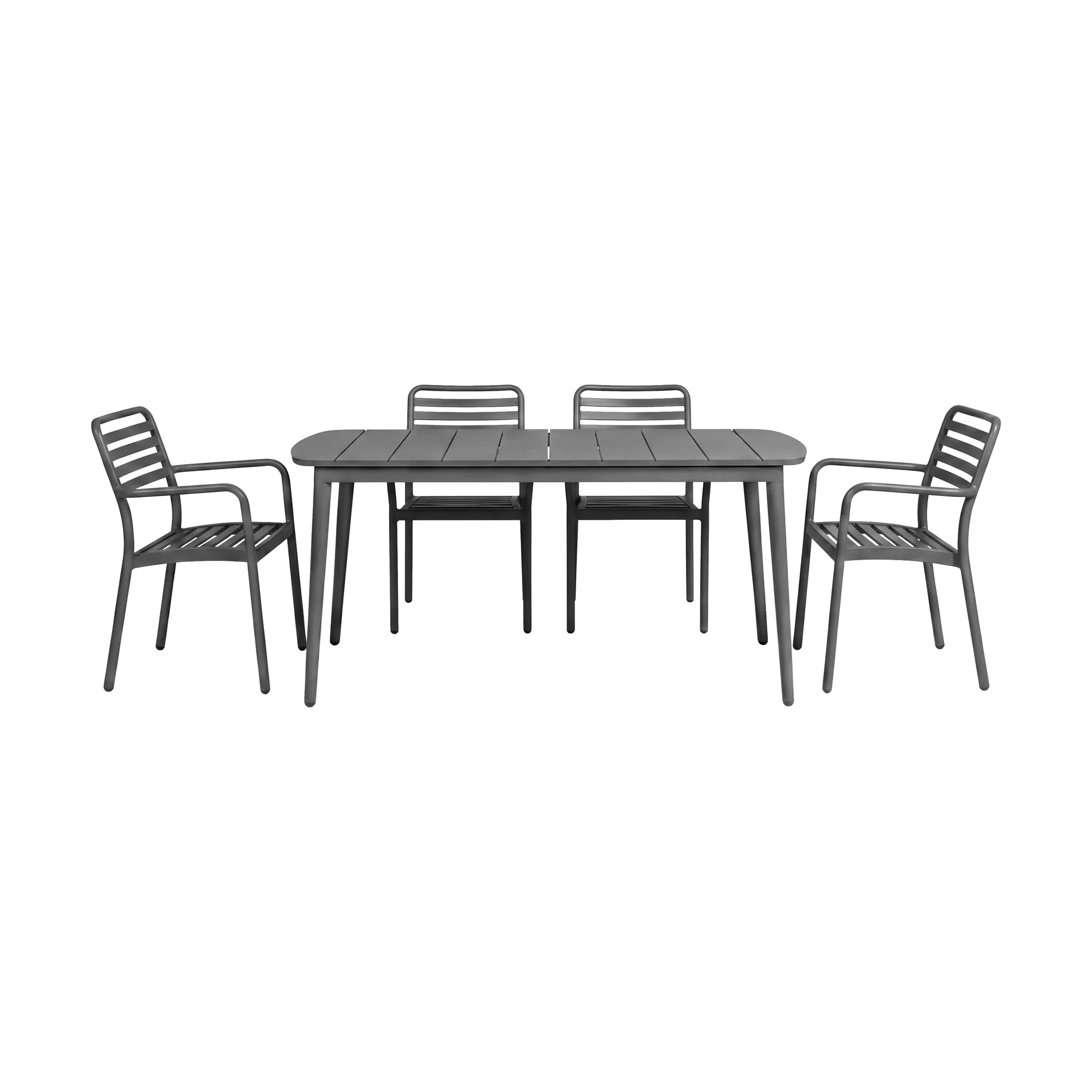 Marsala dining table 152x90 cm + Messina armchair 4 pcs, Anthracite,  1898