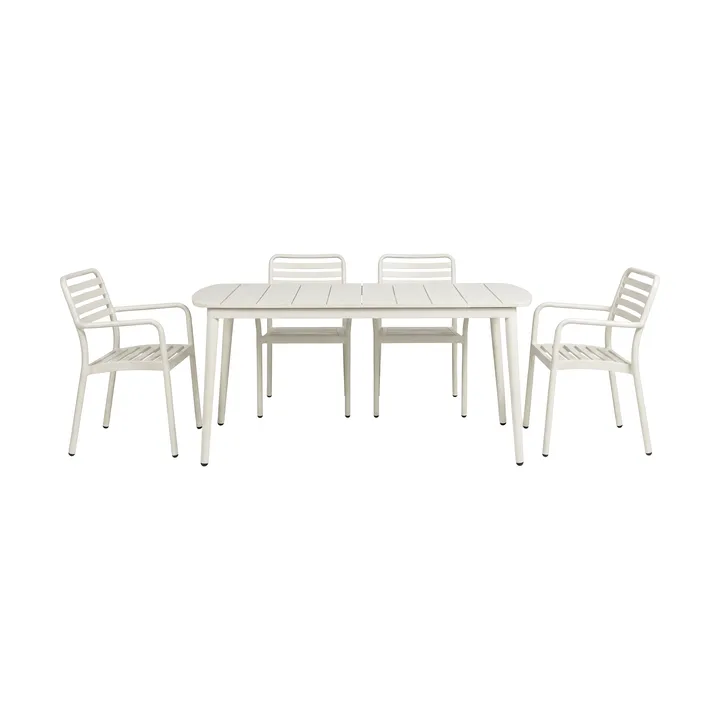 Marsala dining table 152x90 cm + Messina armchair 4 pcs, Off white - 1898