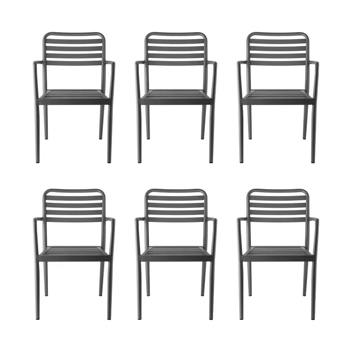 Messina armchair, Anthracite, 6-pack - 1898