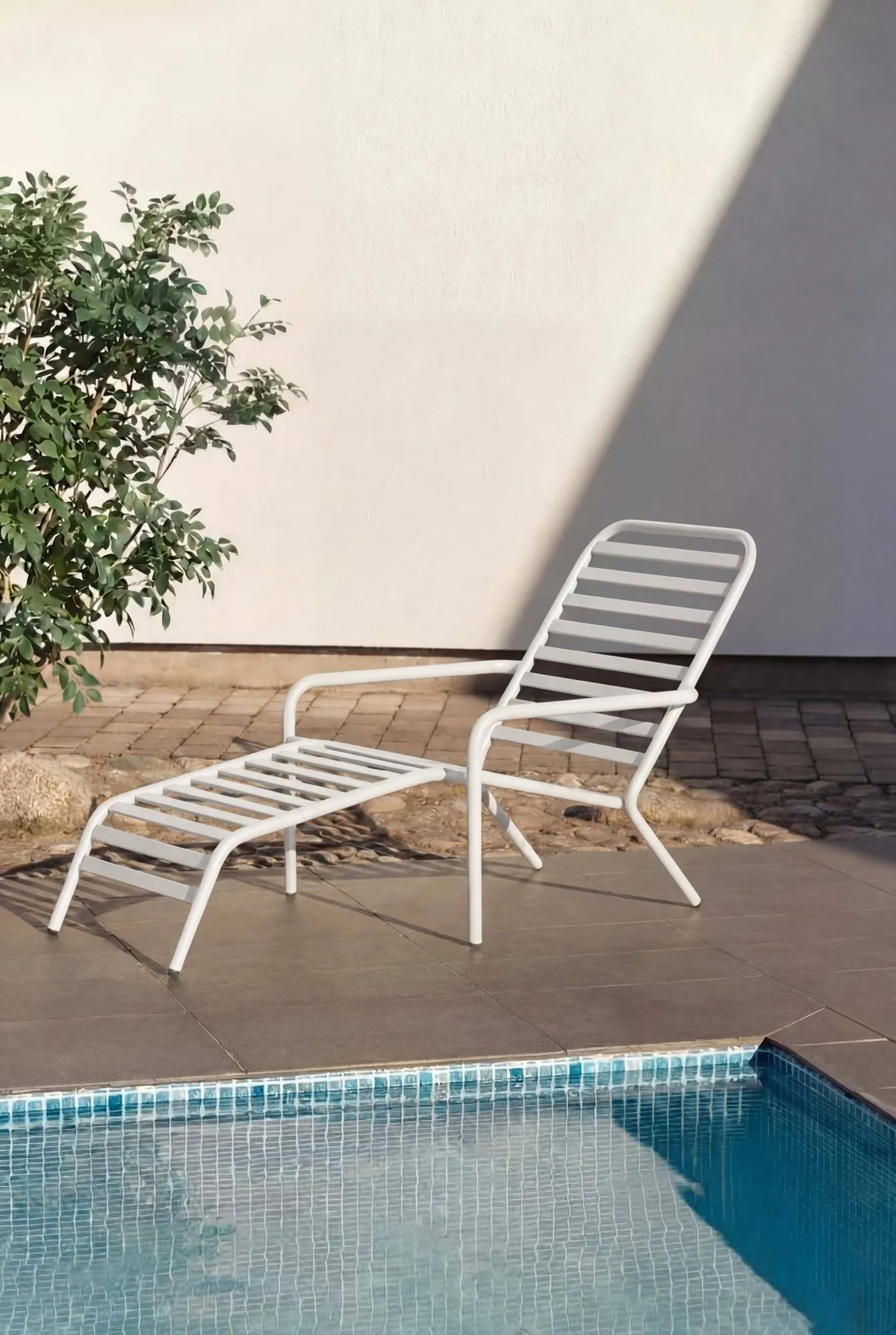 Messina sun lounger, Crystal white 1898