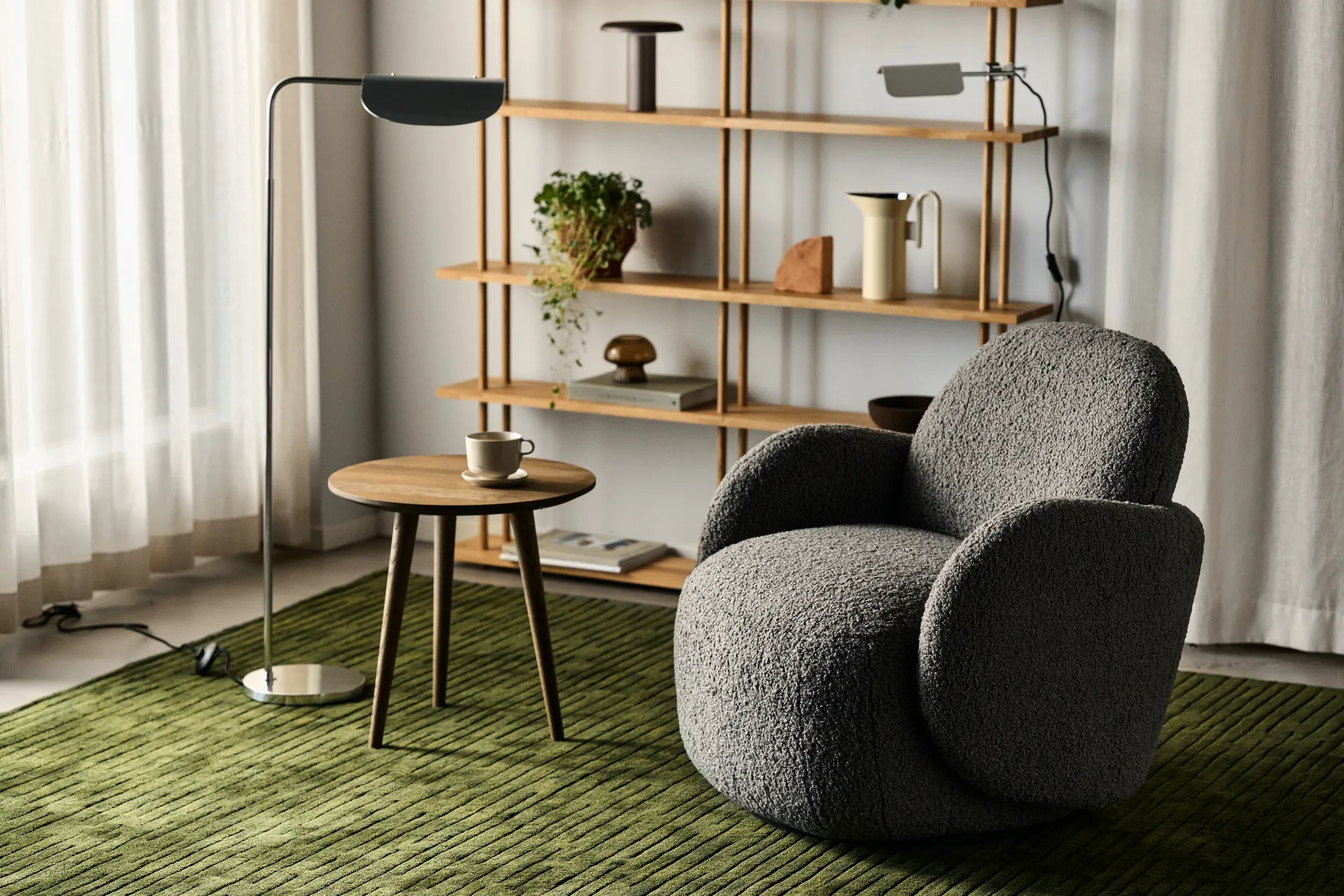 Mo armchair with swivel function, Glore grey 1898