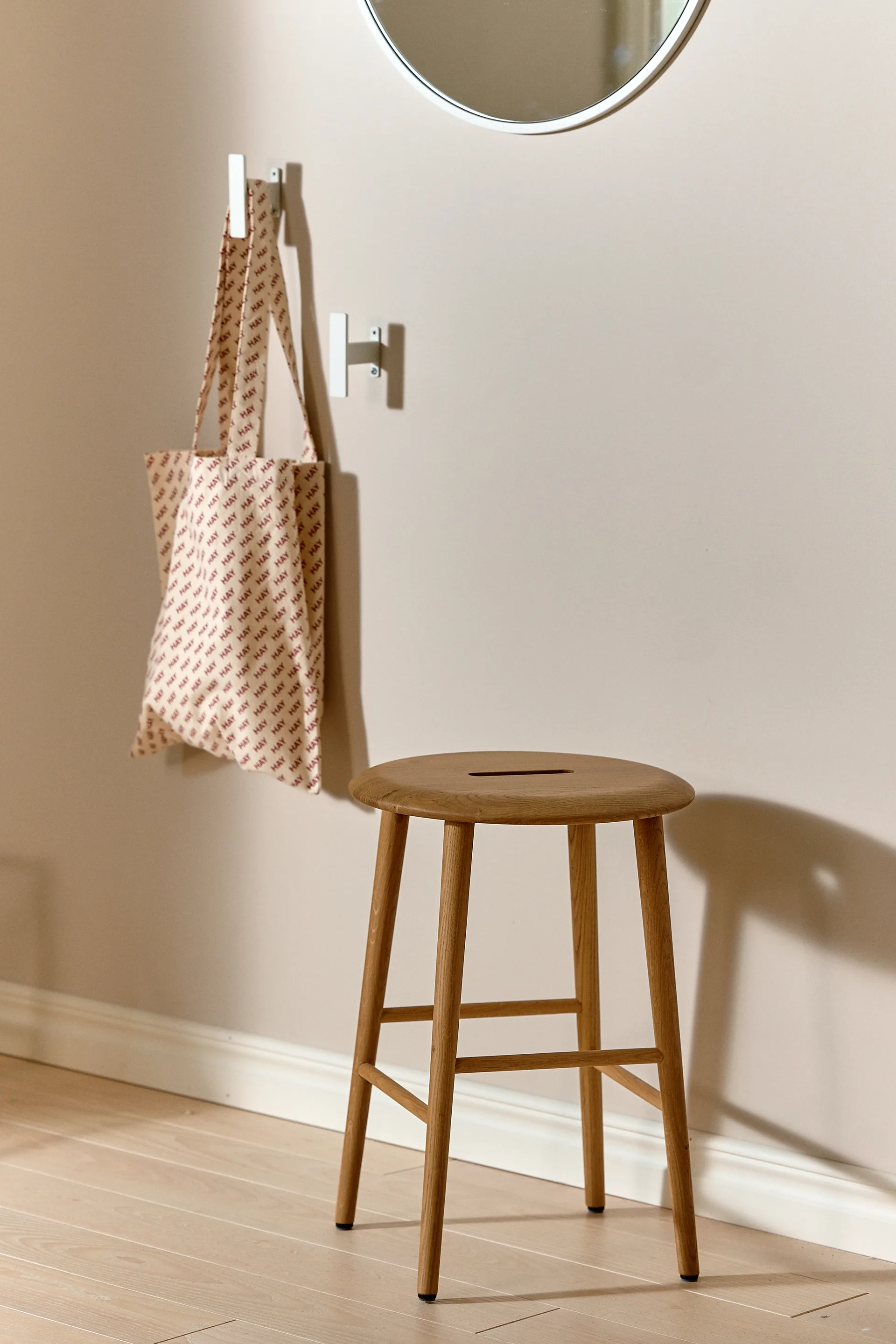 Norrabo stool 53 cm, Natural lacquered oak 1898