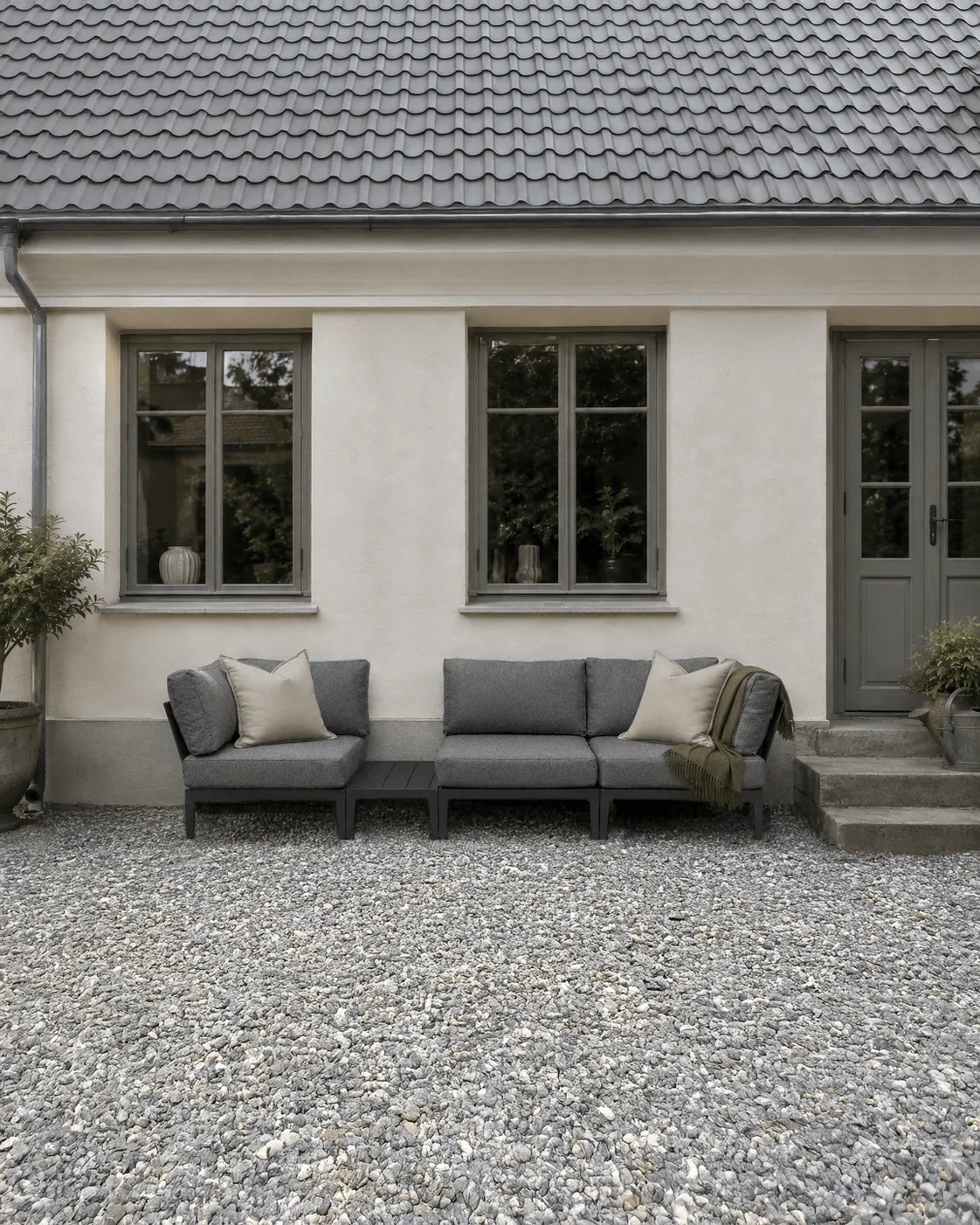 Santander side table 75x43x24 cm, Grey aluminum 1898