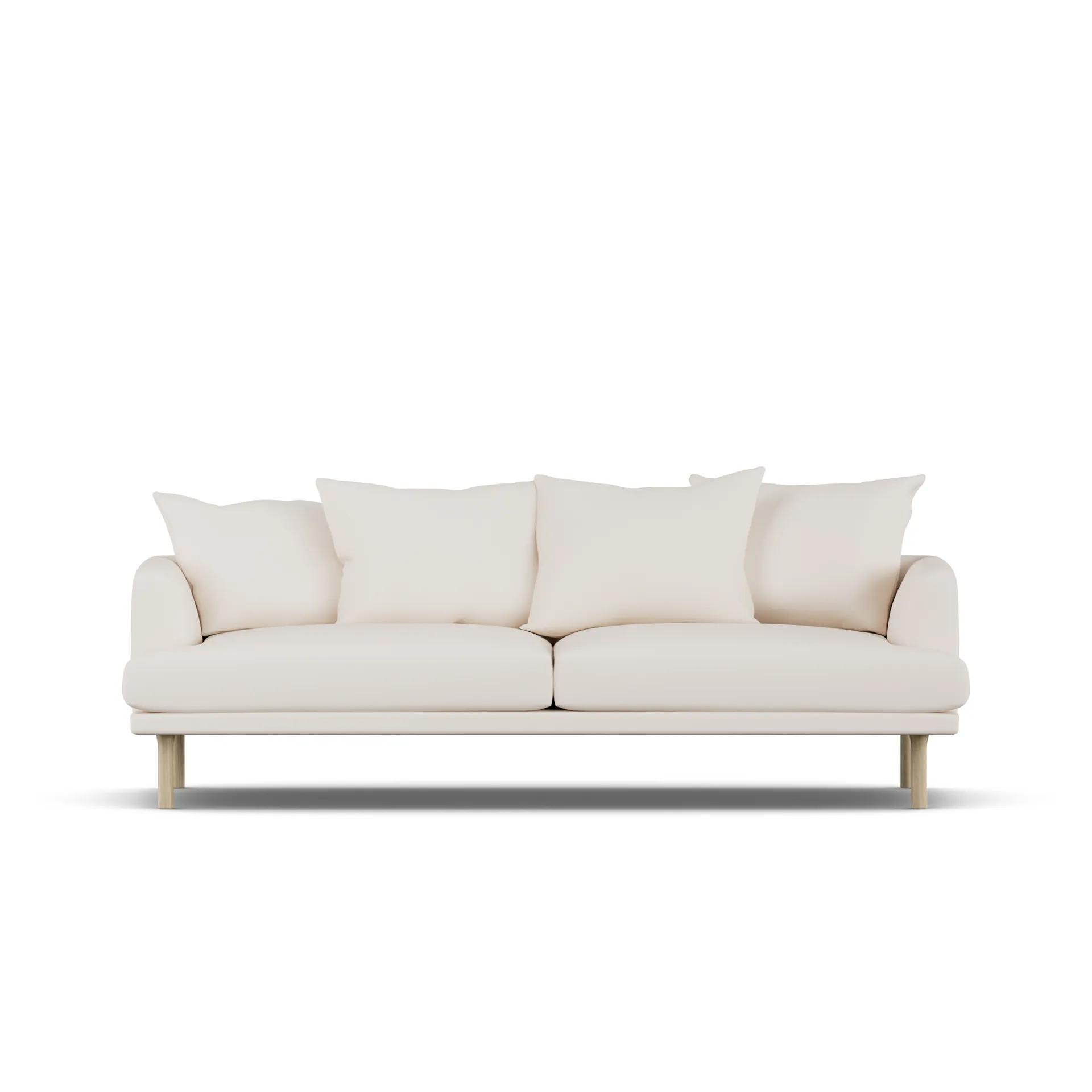 Sjövik sofa, Caleido Beige 9600-white-oiled oak, 3-seater 1898