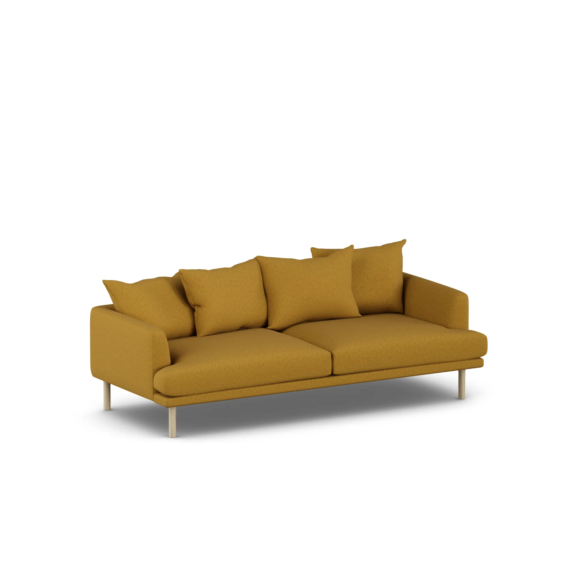 Sjövik sofa, Luiza Mustard 3972-white-oiled oak, 3-seater 1898
