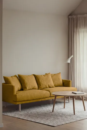 Sjövik sofa - Luiza Mustard 3972-white-oiled oak, 3-seater - 1898