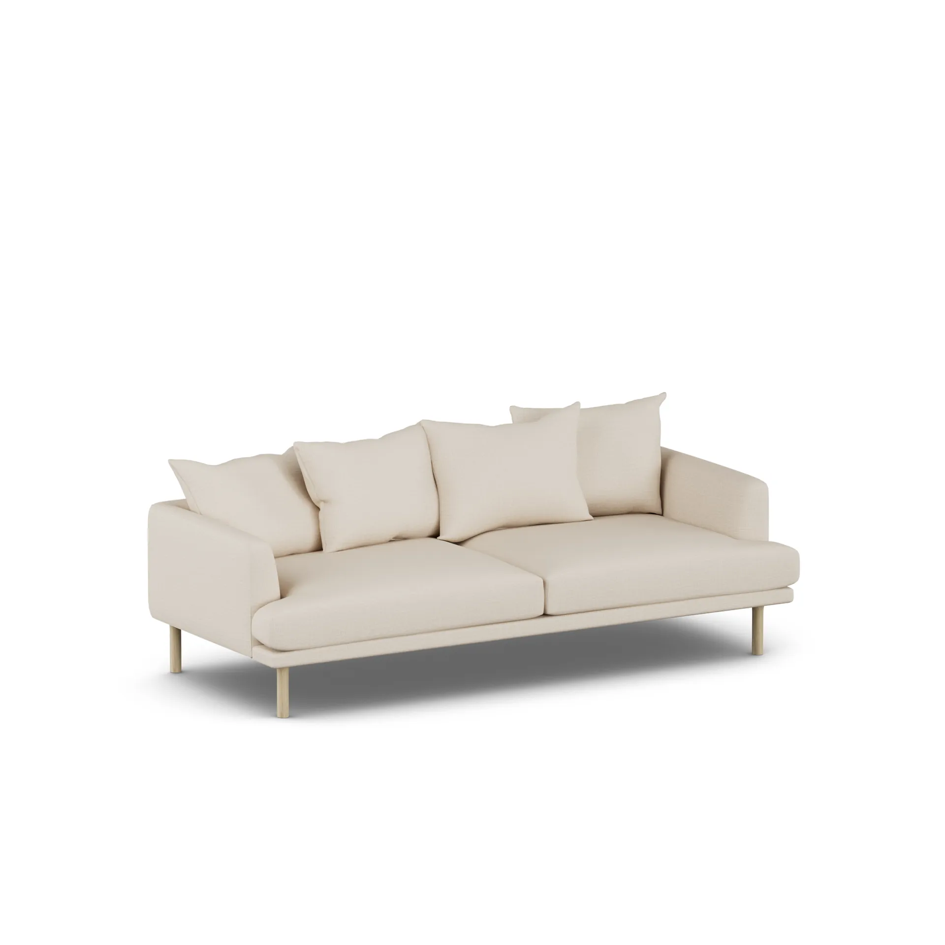 Sjövik sofa, Same Beige 6670-white-oiled oak, 3-seater 1898