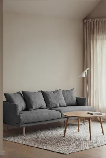 Sjövik sofa - Same Blue 6678-white-oiled oak, 3-seater - 1898