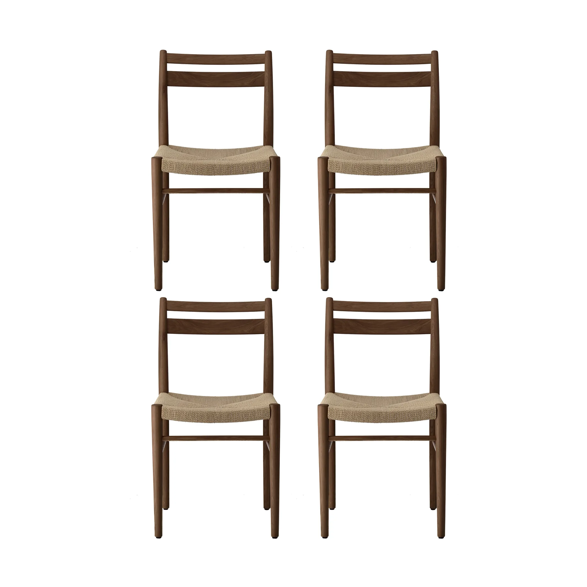 Smoked lacquered oak-natural woven, 4-pack,  1898