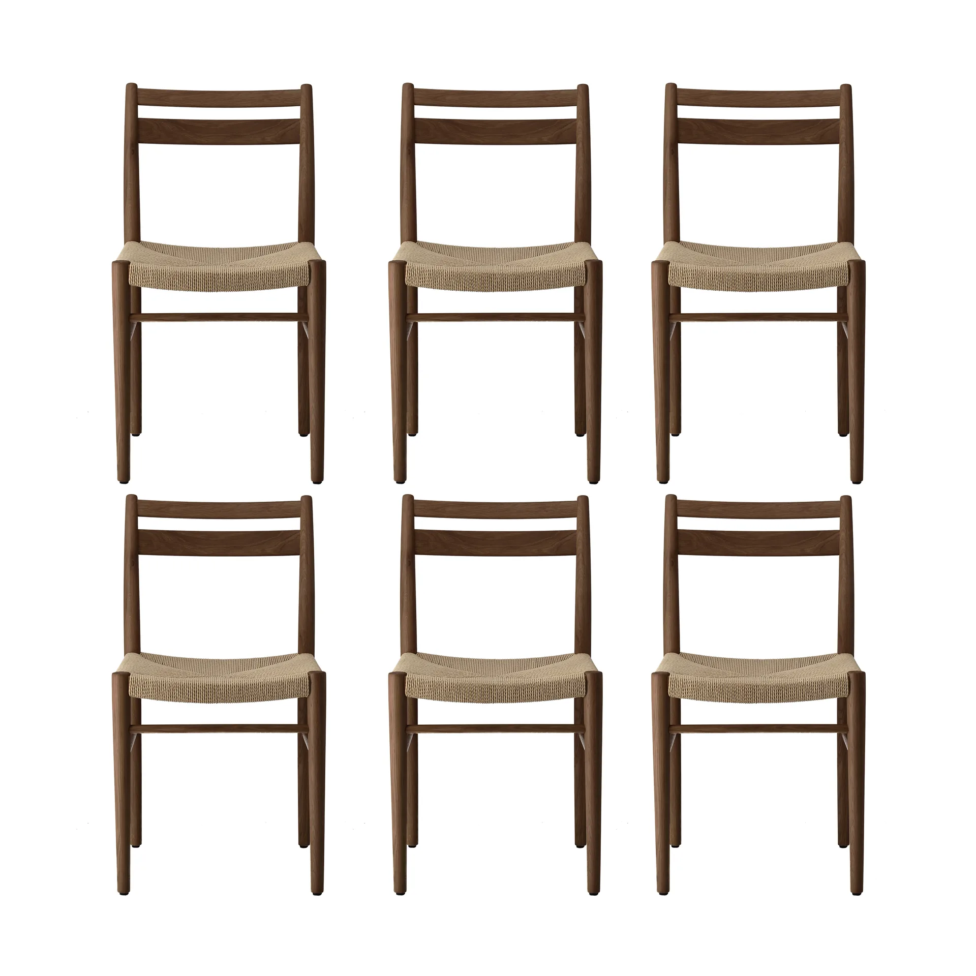 Smoked lacquered oak-natural woven, 6-pack,  1898