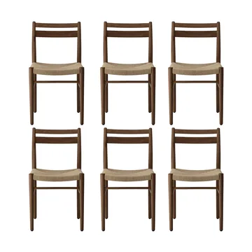 Smoked lacquered oak-natural woven, 6-pack - 1898