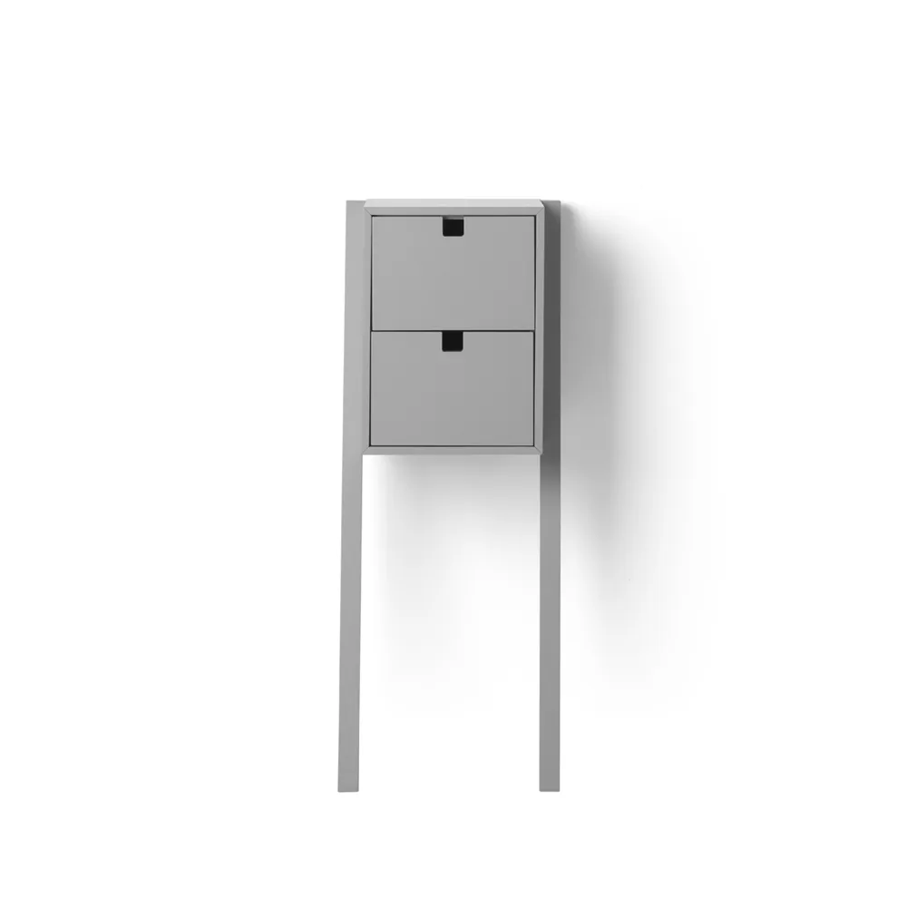 Square bed- and hall way shelf, Grey 1898