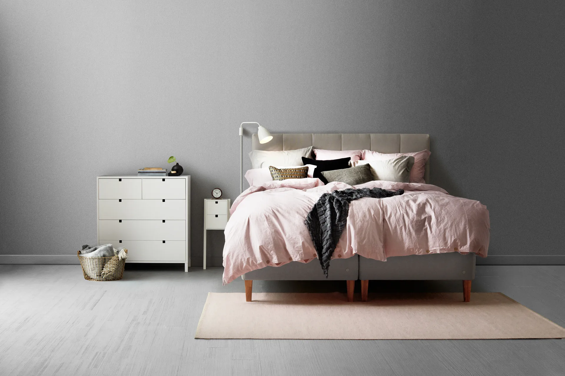 Square bed- and hall way shelf, White 1898