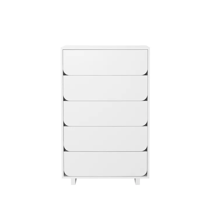 Vidja high chest of draws - White lacq. 5 box - 1898