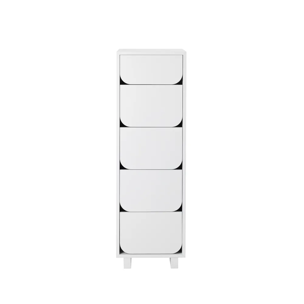 Vidja narrow chest of draws 5 box, White lacquered 1898