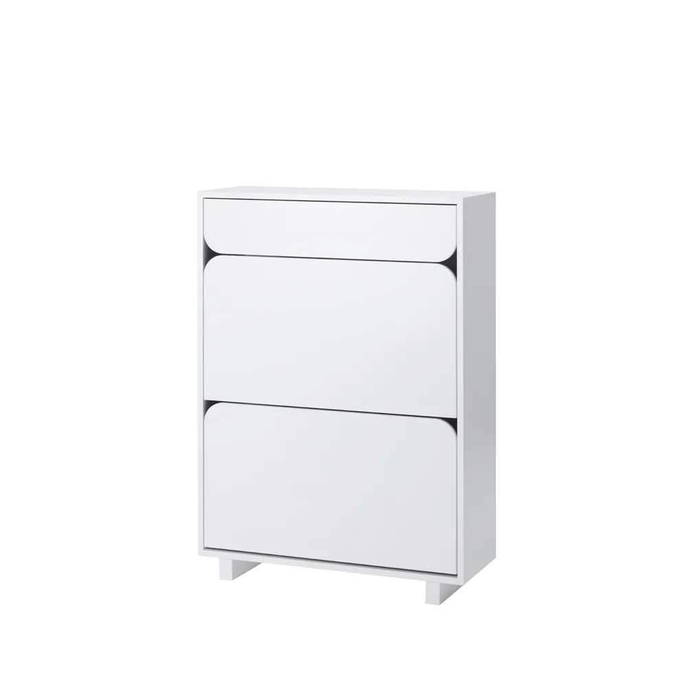 Vidja shoe cabinet, White lack. 2 fack+1 draw 1898