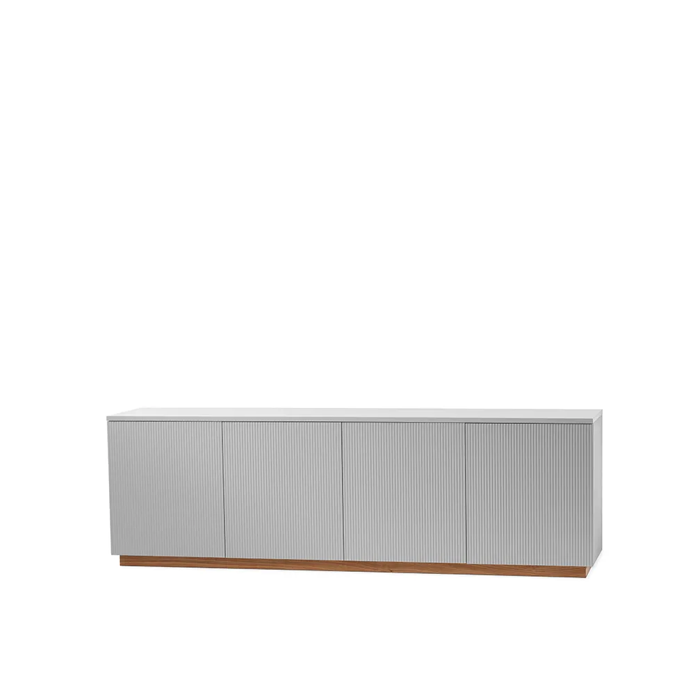 Beam side table, Light grey, base in oiled oak A2