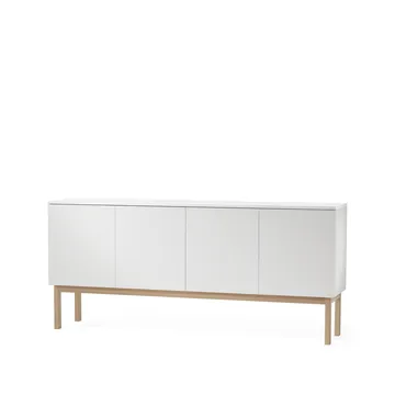 Beam side table - White lacquer, stand in white oiled oak - A2
