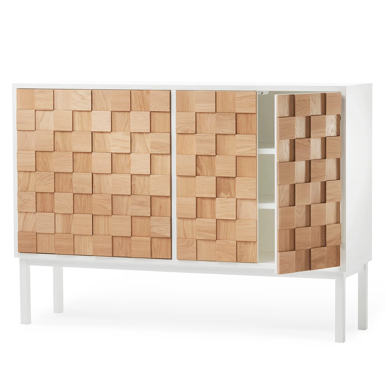 Collect 2016 low cupboard, White oiled oak-white A2