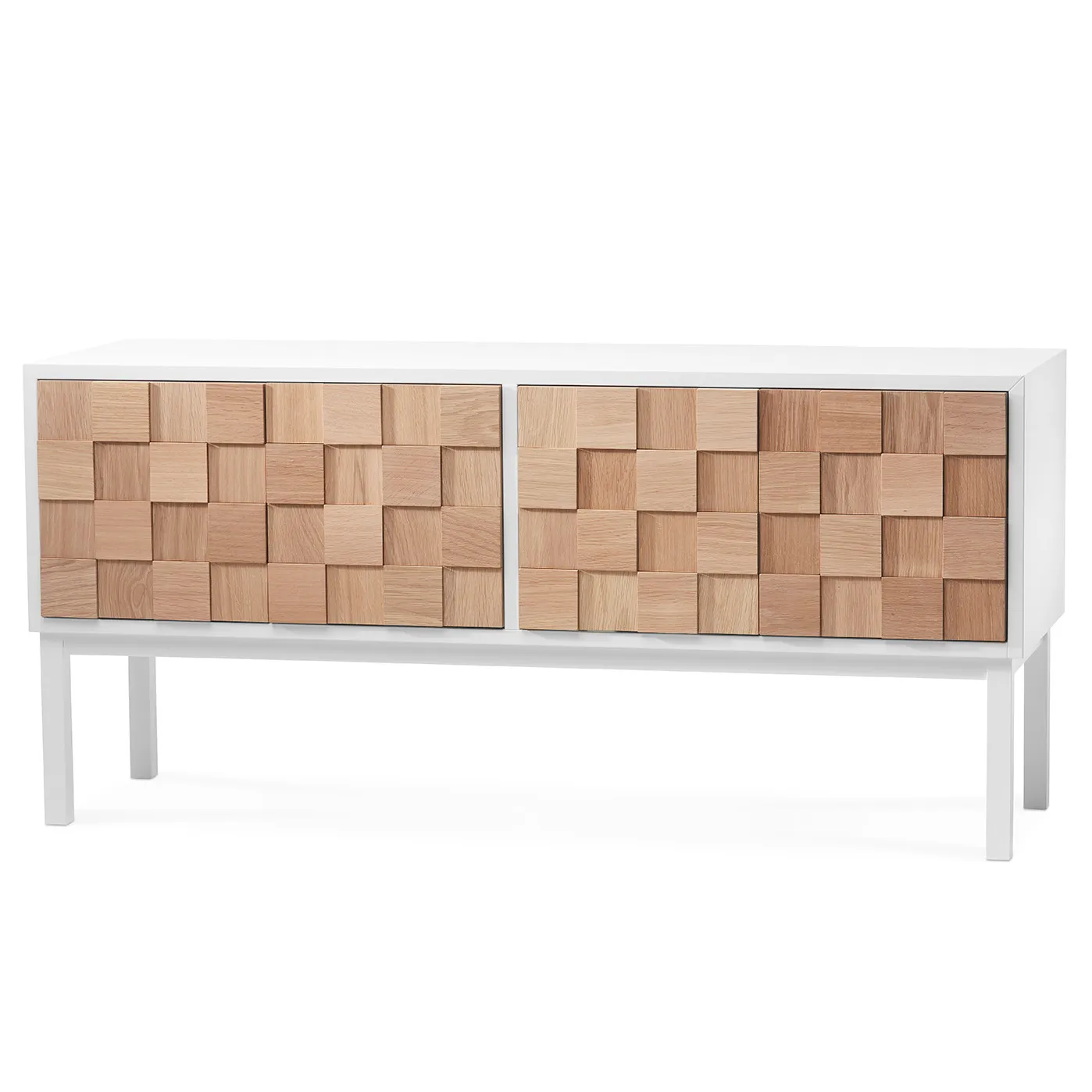 Collect 2016 media bench with leg, White oiled oak-white A2