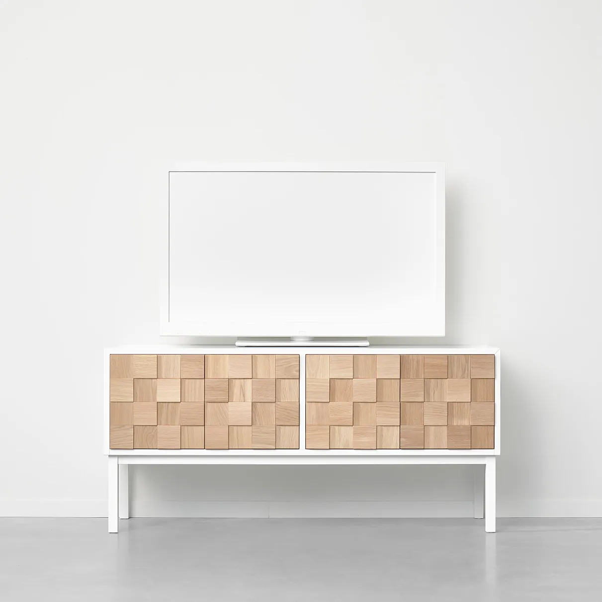 Collect 2016 media bench with leg, White oiled oak-white A2