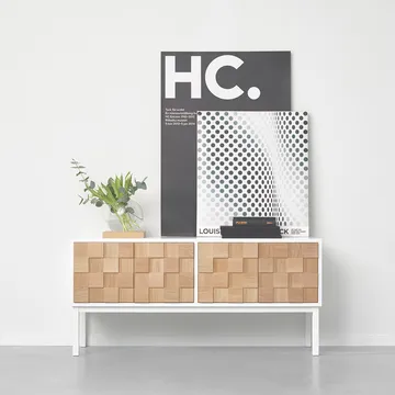 Collect 2016 media bench with leg - White oiled oak-white - A2