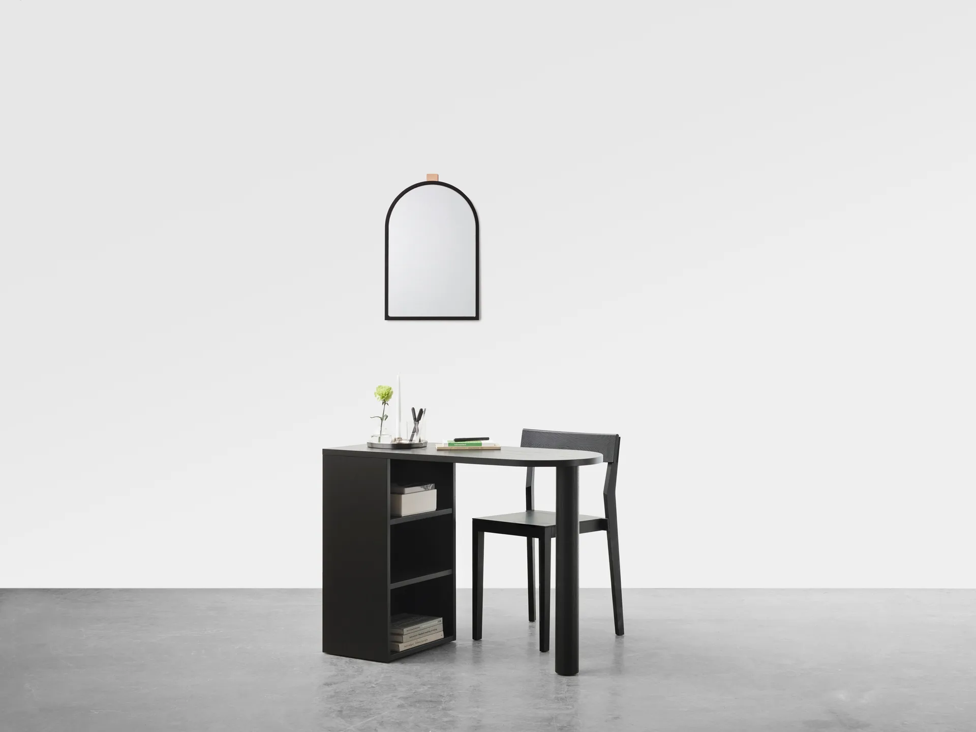 Echo wall mirror, Black, 43x63 cm A2