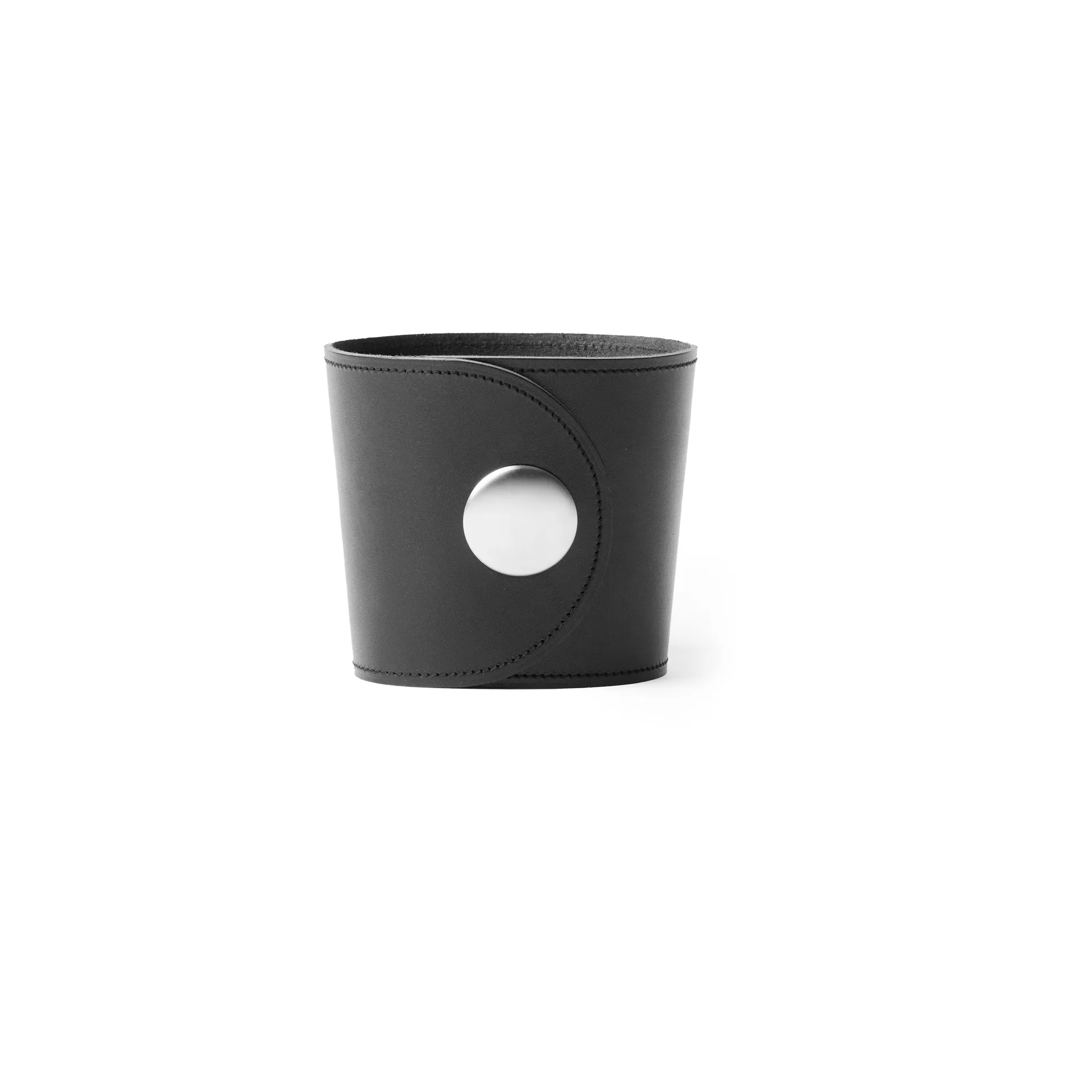 Hug flower pot, Tärnsjö leather black, Ø12x14 cm A2