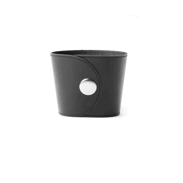 Hug flower pot - Tärnsjö leather black, Ø18x15 cm - A2