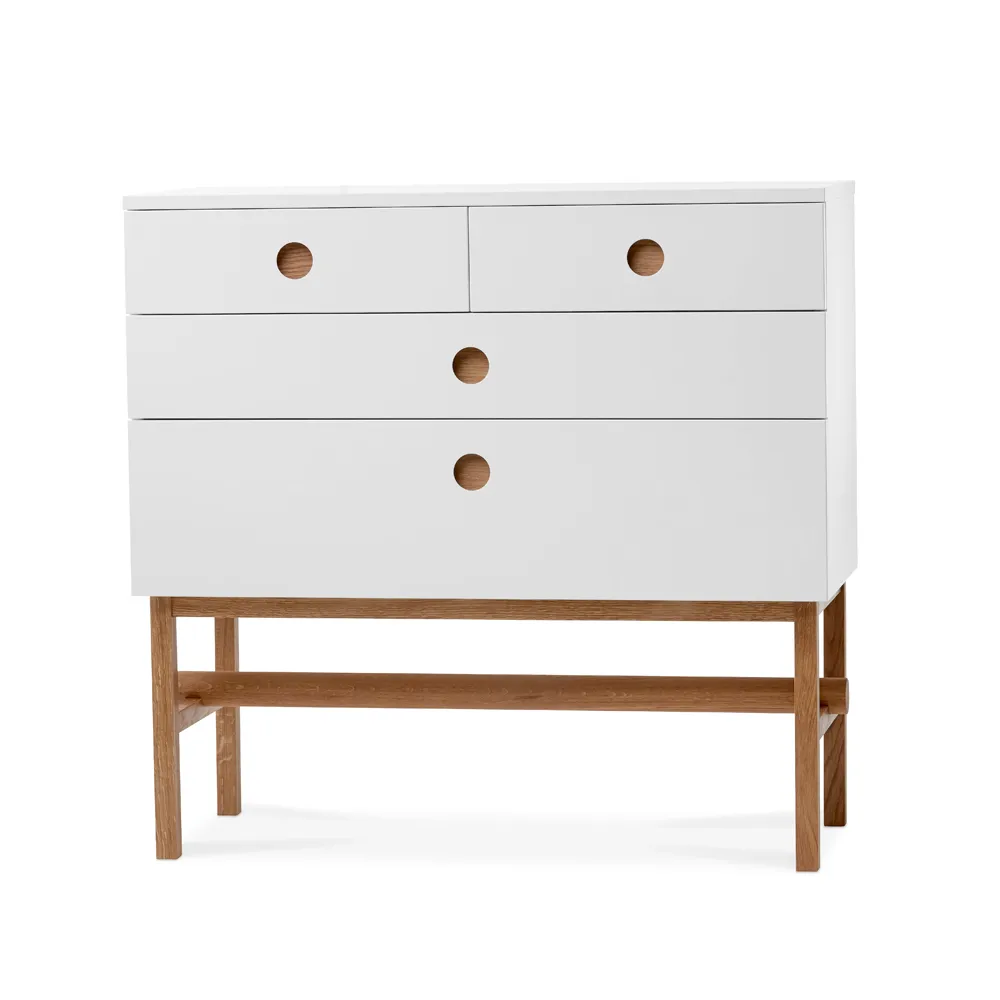 Keep dresser, White, oiled oak legs A2