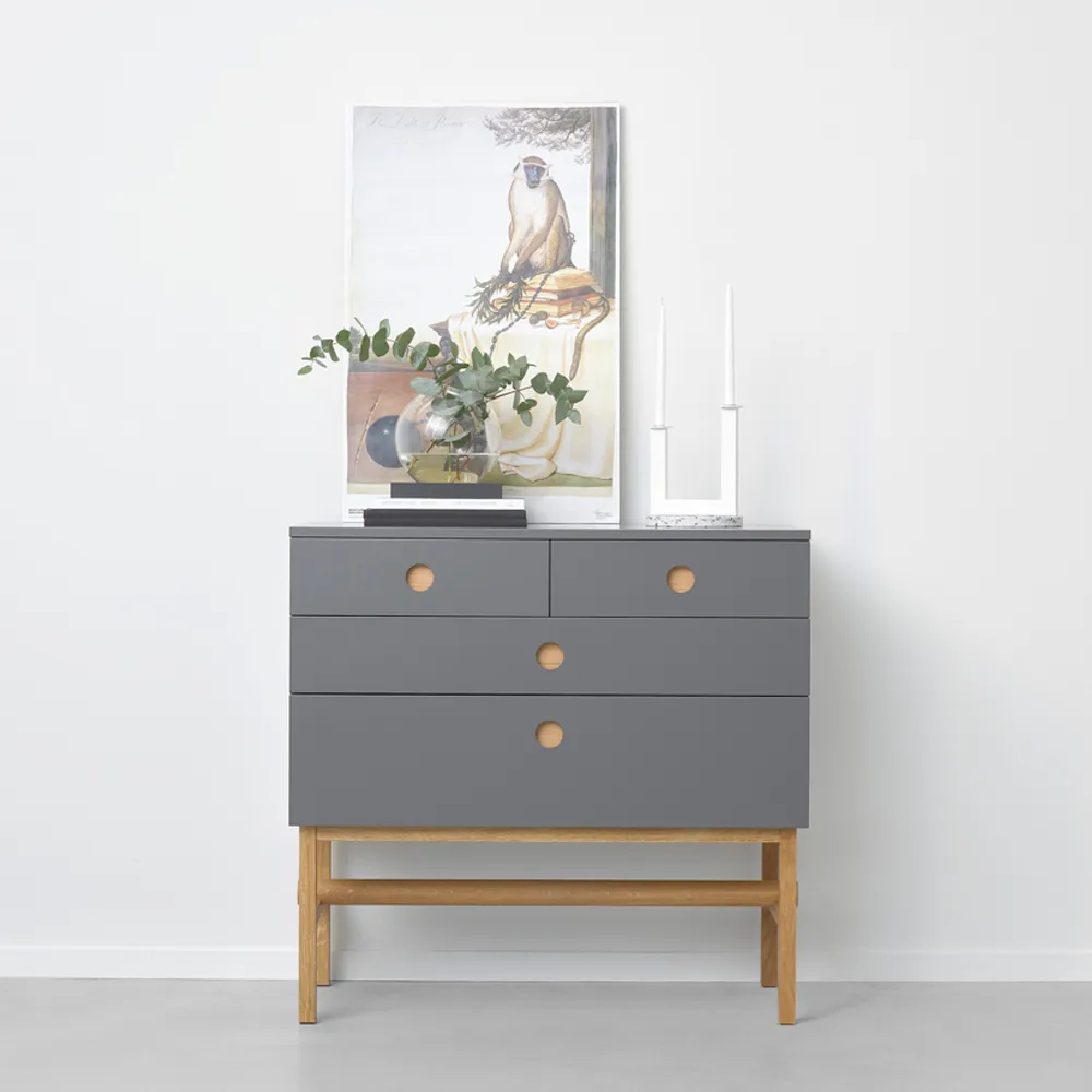 Keep dresser, White, oiled oak legs A2