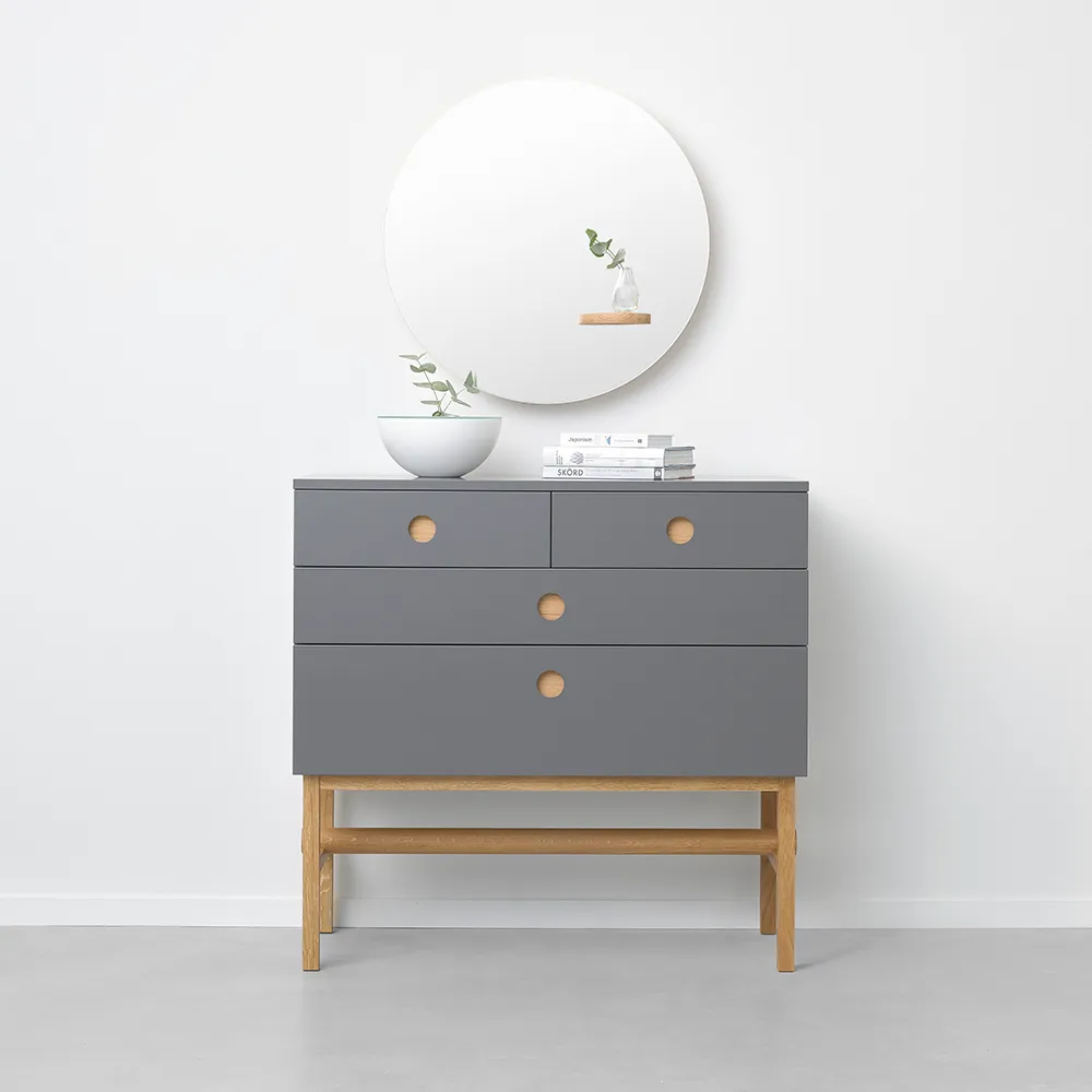 Keep dresser, White, oiled oak legs A2
