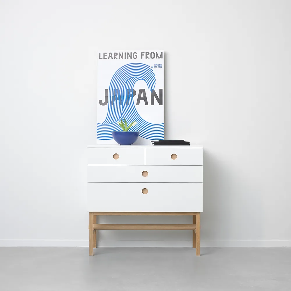 Keep dresser, White, white oiled oak legs A2