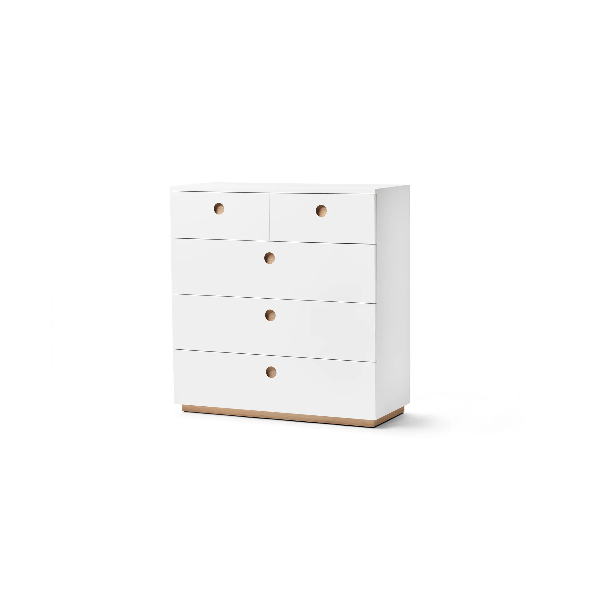 Keep high chest of drawers, White-oiled oak, 95x98x40 cm A2