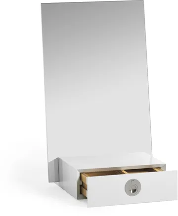 Me table mirror with storage - White, 34x57x30 cm - A2