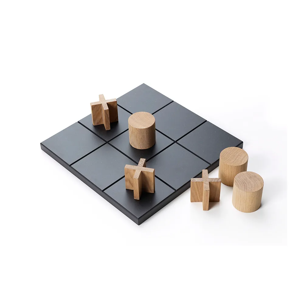 Play game, Black-game pieces in white-oiled oak A2