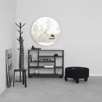Show shelf with marble top - black-stained oak wood - A2