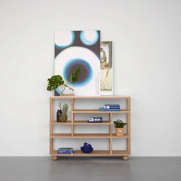 Show shelf with marble top - white-oiled oak - A2